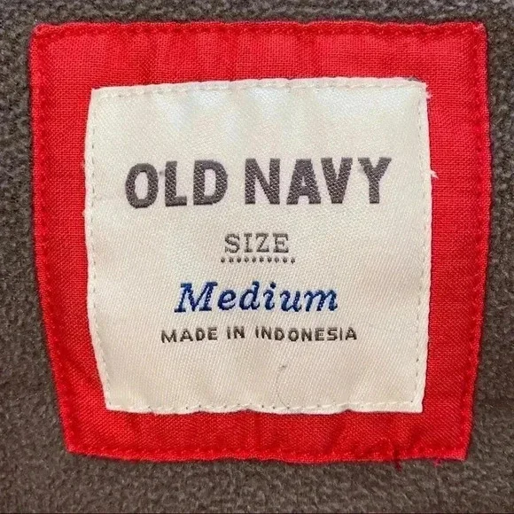 Old Navy Hooded Cargo Coat Size M Warm Zipper & Buttons & Lined 🧥❤️ - Picture 9 of 15